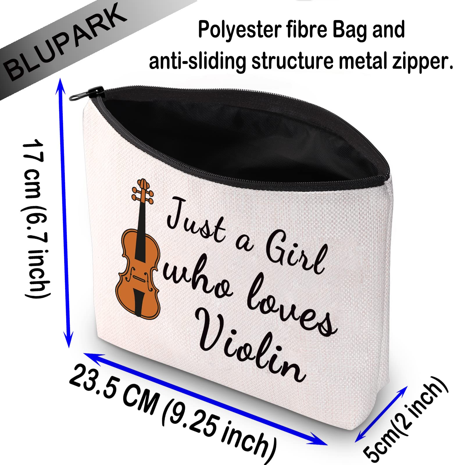 Blupark Violinist Gift Violin Player Cosmetic Bag Just A Girl Who Loves Violin Gift For Musician (Girl Who Loves Violin)